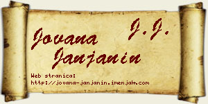 Jovana Janjanin vizit kartica